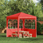 vidaXL Mur de tente de fête 2 pièces 200 x 195 cm Rouge PE et acier