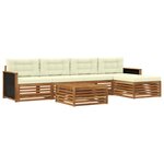 vidaXL Ensemble de canapés d'extérieur 6 pc Naturel et Crème Polyester