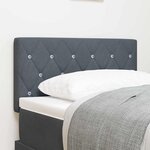 vidaXL Tête de lit LED avec des boutons en cristal  grise foncée  80 cm  en velours
