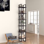 vidaXL Bibliothèque à 6 niveaux noir 40x30x210 cm bois ingénierie