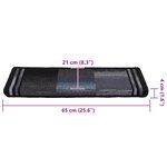 vidaXL Tapis d'escalier autoadhésifs 5 Pièces 65x21x4 cm Noir et gris