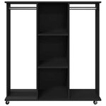 vidaXL Garde-robe avec roues noir 102x38x110 cm bois d'ingénierie