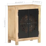 vidaXL Buffet 60x35x75 cm Bois de manguier massif