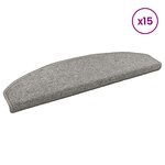 vidaXL Tapis d'escalier auto-adhésifs 15 Pièces Gris clair