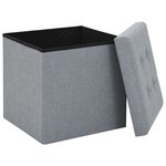 vidaXL Tabourets de rangement pliables lot de 2 gris clair Faux lin