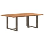vidaXL Table à manger marron clair bois de chêne massif rectangulaire