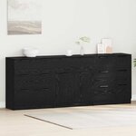 vidaXL Buffet 3 Pièces Chêne noir 60 x 30 x 70 cm Bois d'ingénierie