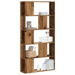 vidaXL Bibliothèque 5 niveaux vieux bois bois d'ingénierie