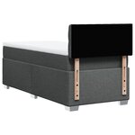 vidaXL Sommier à lattes de lit avec matelas Gris foncé 90x200 cm Tissu