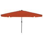 Parasol de jardin vidaXL avec lumières LED ø395x245 cm Terracotta