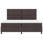 vidaXL Lit à ressorts avec matelas Marron foncé 200 x 200 cm tissu