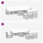 vidaXL Ensemble de canapé de jardin 9 Pièces Noir polyrotin