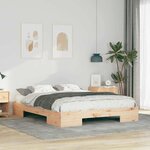 vidaXL Cadre de lit surélevé avec stockage Marron Bois massif en pin
