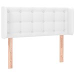 vidaXL Tête de lit avec oreilles Blanc 93x16x78/88 cm Similicuir