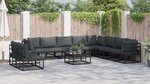 vidaXL Ensemble de canapé de jardin 10 Pièces Noir 353 x 283 x 71 cm