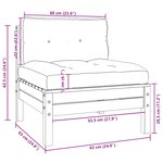 vidaXL Canapé 2 places de jardin et coussins Blanc Bois de pin solide