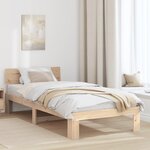 vidaXL Cadre de lit avec tête de lit 100x200 cm en bois de pin massif