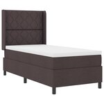 Lit box spring avec matelas vidaXL marron foncé 100x200 cm en tissu