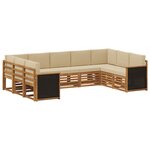 vidaXL Ensemble de canapés d'extérieur 7 pc Naturel