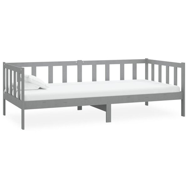 vidaXL Lit Gris Bois de pin massif 90x200 cm