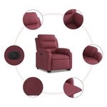 vidaXL Fauteuil inclinable électrique rouge bordeaux tissu