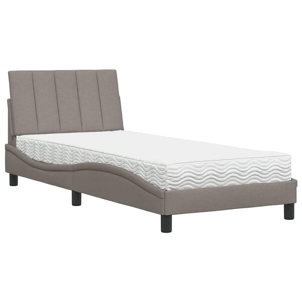 vidaXL Lit avec matelas Hanko taupe 90x190 cm tissu