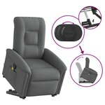 vidaXL Fauteuil de massage inclinable Gris foncé Tissu