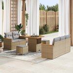 vidaXL Ensemble de canapé de jardin 8 Pièces Beige polyrotin