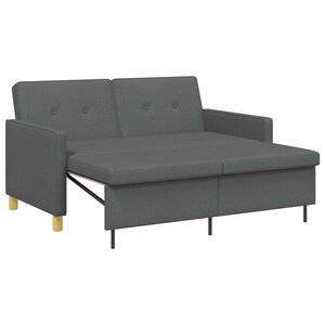 vidaXL Canapé-lit escamotable Gris foncé Tissu