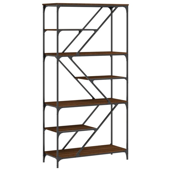 vidaXL Bibliothèque chêne marron 91x36x176 cm bois ingénierie et acier