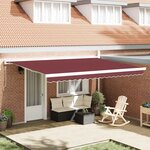 vidaXL Auvent manuel rétractable bordeaux 450x300 cm