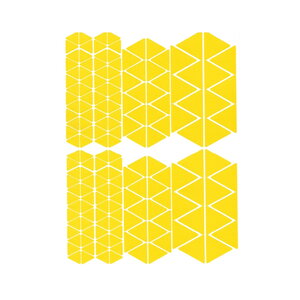 Loisirs créatifs enfants - 1 planche gommettes repositionnables triangles- jaune