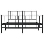 vidaXL Cadre de lit métal sans matelas avec pied de lit noir 160x200cm