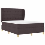 vidaXL Lit à ressorts avec matelas Marron foncé 200 x 140 cm tissu