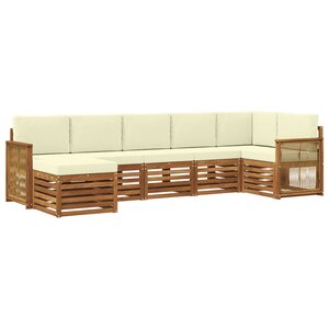 vidaXL Ensemble de canapé d'angle avec coussin 6 Pièces Naturel et Crème