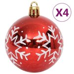 vidaXL Ensemble de boules de Noël 64 Pièces Rouge et blanc