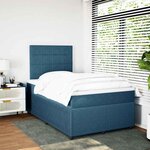 vidaXL Sommier à lattes de lit et matelas bleu 120x200 cm velours