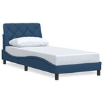vidaXL Cadre de lit sans matelas bleu 90x190 cm tissu