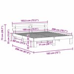 vidaXL Cadre de Lit avec Tête de Lit Marron 180x200 cm en Bois Massif de Pin