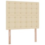 vidaXL Lit avec des lumières à LED Crème 120 x 200 cm tissu