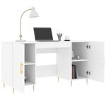 vidaXL Bureau blanc 140x50x75 cm bois d'ingénierie