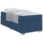 vidaXL Cadre de lit avec matelas Bleu 120 x 190 cm tissu