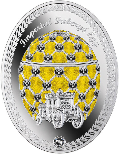 Monnaie CORONATION EGG Fabergé Eggs Argent 2$ Niue 2026 (PRÉCOMMANDE)