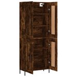 vidaXL Buffet haut Chêne fumé 69 5x34x180 cm Bois d'ingénierie