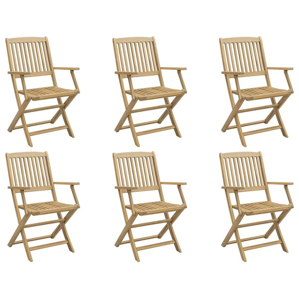 vidaXL Chaises de jardin pliantes lot de 6 54x61x88 cm bois d'acacia