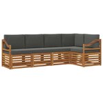 vidaXL Ensemble de canapés d'extérieur 5 pc Naturel et Anthracite