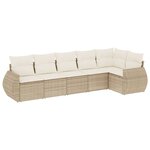 vidaXL Salon de jardin avec coussins 6 Pièces beige résine tressée