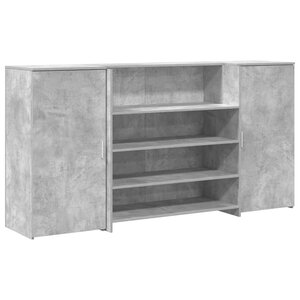 vidaXL Bureau de réception gris béton 200x50x103 5cm bois d'ingénierie