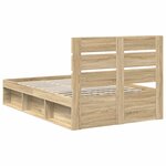 vidaXL Cadre de lit Sonoma 120 x 190 cm Bois de pin massif