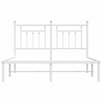vidaXL Cadre de lit métal sans matelas et tête de lit blanc 150x200 cm